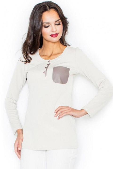 Bluzka Model M156 Beige - Figl Bluzka Model M156 Beige - Figl