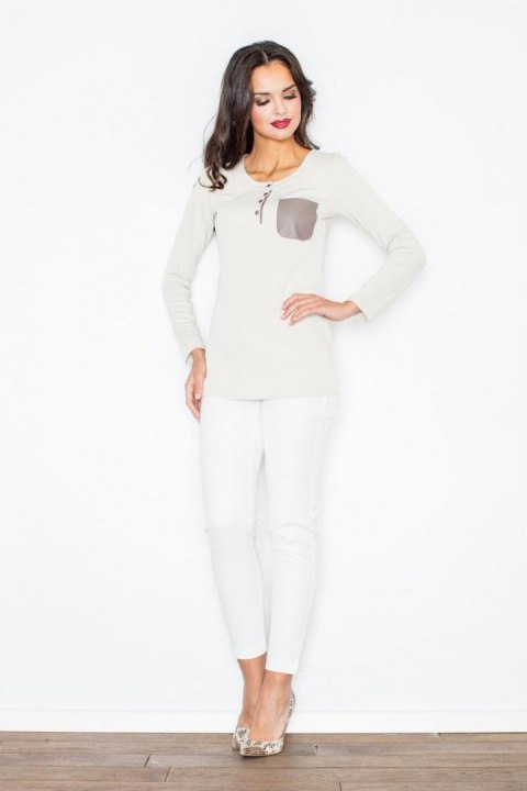 Bluzka Model M156 Beige - Figl Bluzka Model M156 Beige - Figl
