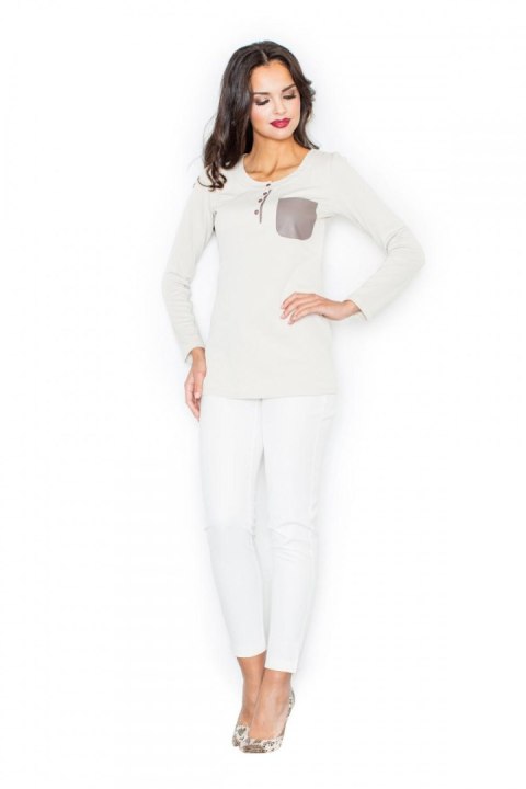 Bluzka Model M156 Beige - Figl Bluzka Model M156 Beige - Figl