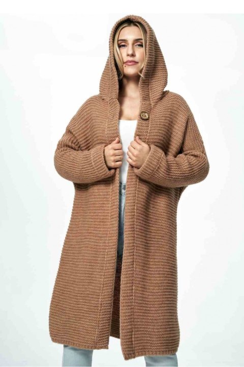 Sweter Kardigan Model M884 Light Brown - Figl Sweter Kardigan Model M884 Light Brown - Figl