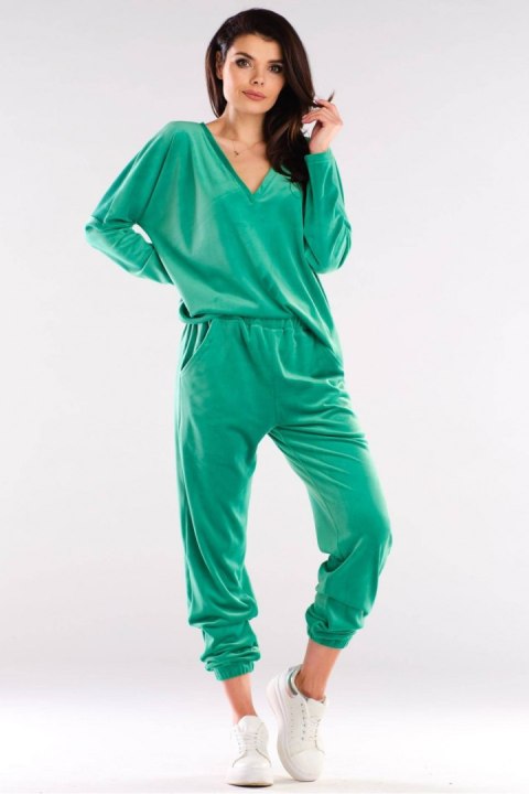 Bluzka Damska Model A417 Green - awama Bluzka Damska Model A417 Green - awama
