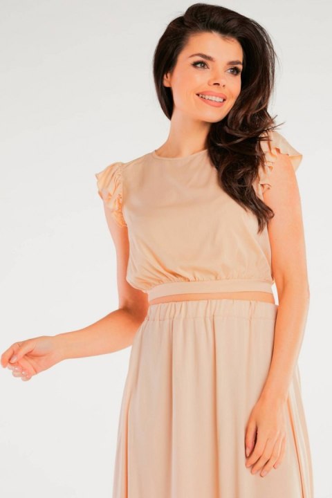 Bluzka Model A429 Beige - awama Bluzka Model A429 Beige - awama