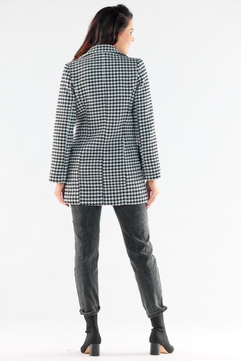 Płaszcz Damski Model A546 Houndstooth - awama Płaszcz Damski Model A546 Houndstooth - awama