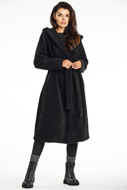 Płaszcz Damski Model A682 Black - awama Płaszcz Damski Model A682 Black - awama