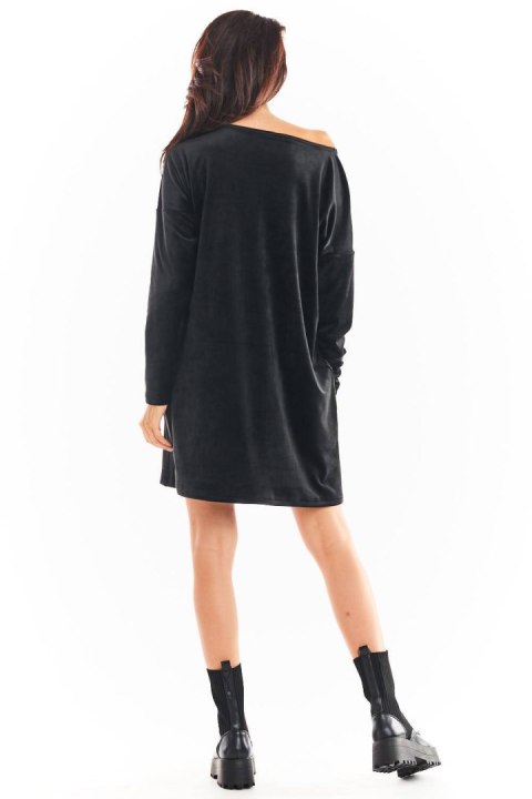 Sukienka Model A370 Black Welur - awama Sukienka Model A370 Black Welur - awama