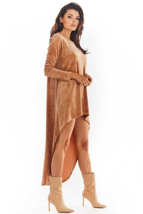 Sukienka Model A379 Beige Welur - awama Sukienka Model A379 Beige Welur - awama