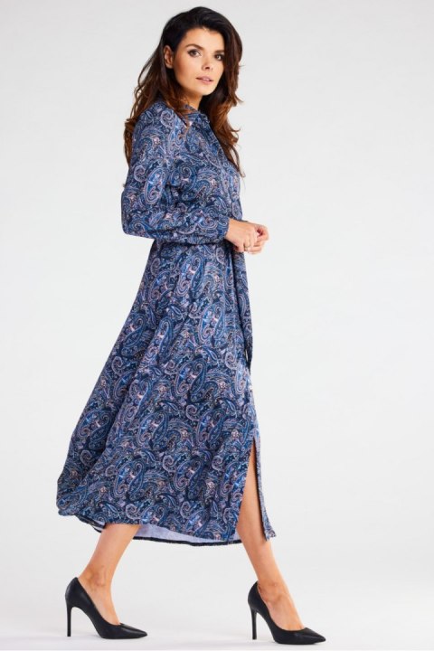 Sukienka Model A467 Navy Pattern - awama Sukienka Model A467 Navy Pattern - awama