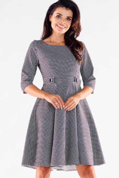 Sukienka Model A520 Houndstooth - awama Sukienka Model A520 Houndstooth - awama