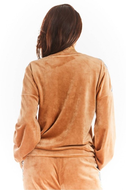 Bluza Damska Model A374 Beige Welur - awama Bluza Damska Model A374 Beige Welur - awama