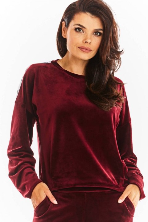 Bluza Damska Model A374 Bordo Welur - awama Bluza Damska Model A374 Bordo Welur - awama