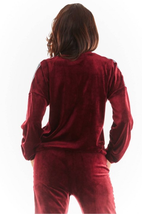 Bluza Damska Model A374 Bordo Welur - awama Bluza Damska Model A374 Bordo Welur - awama