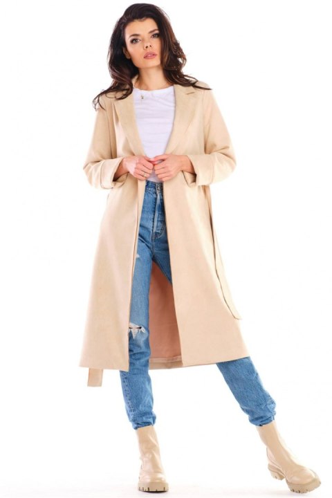Płaszcz Damski Model A464 Beige - awama Płaszcz Damski Model A464 Beige - awama