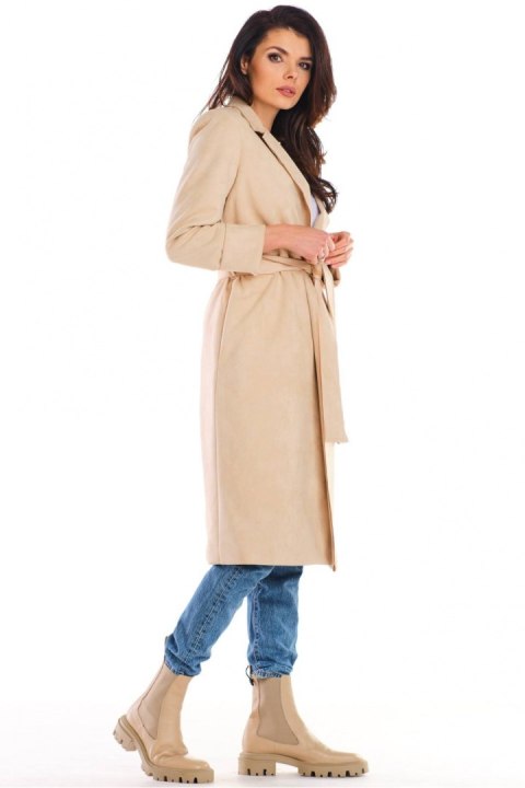Płaszcz Damski Model A464 Beige - awama Płaszcz Damski Model A464 Beige - awama