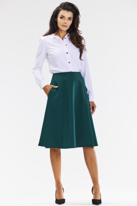 Spódnica Model A673 Bottle Green - awama Spódnica Model A673 Bottle Green - awama