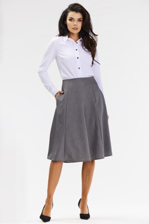 Spódnica Model A673 Grey - awama Spódnica Model A673 Grey - awama