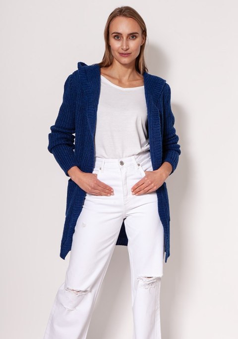 Sweter Kardigan Model PA018 Cobalt - MKM Sweter Kardigan Model PA018 Cobalt - MKM