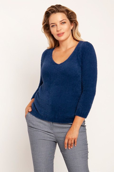 Sweter Damski Model SWE249 Navy - MKM Sweter Damski Model SWE249 Navy - MKM