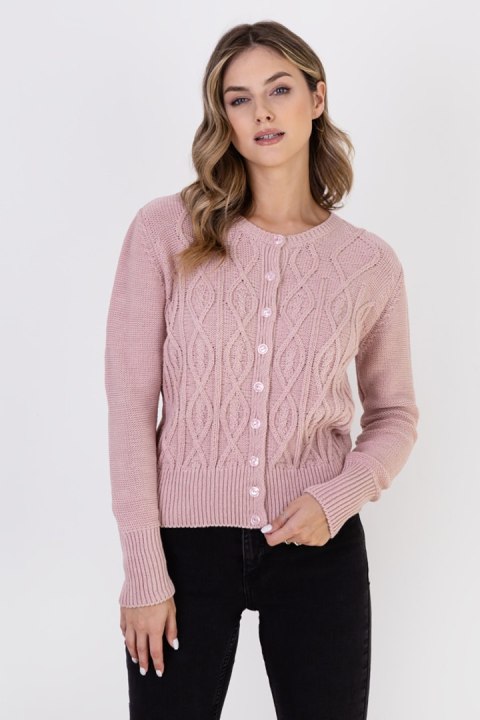 Sweter Damski Model SWE317 Powder Pink - MKM Sweter Damski Model SWE317 Powder Pink - MKM
