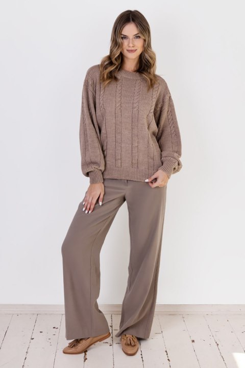 Sweter Damski Model SWE323 Mocca - MKM Sweter Damski Model SWE323 Mocca - MKM