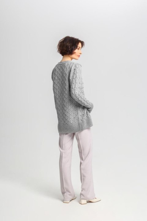 Sweter Damski Model SWE333 Grey - MKM Sweter Damski Model SWE333 Grey - MKM