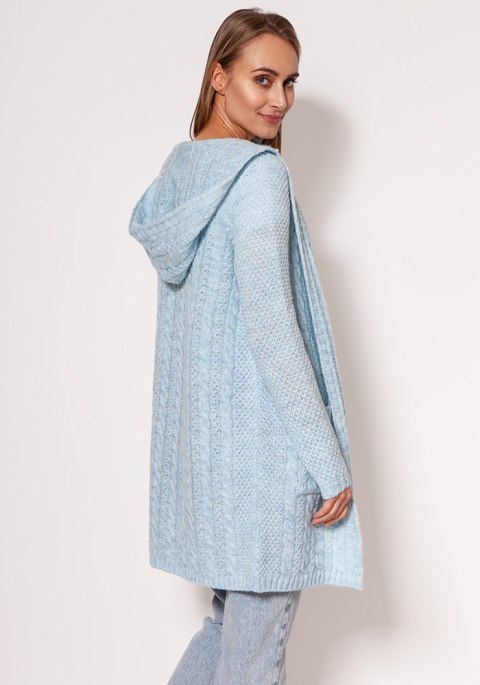 Sweter Kardigan Model PA019 Błękit - MKM Sweter Kardigan Model PA019 Błękit - MKM