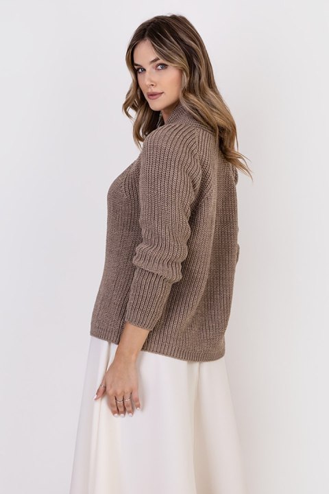 Sweter Kardigan Model SWE120 Mocca - MKM Sweter Kardigan Model SWE120 Mocca - MKM