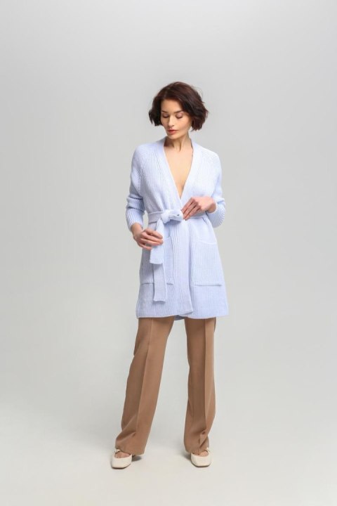 Sweter Kardigan Model SWE334 Błękit - MKM Sweter Kardigan Model SWE334 Błękit - MKM