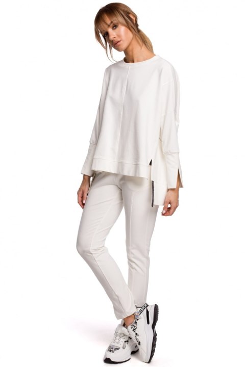 Bluza Damska Model MOE491 Ecru - Moe Bluza Damska Model MOE491 Ecru - Moe