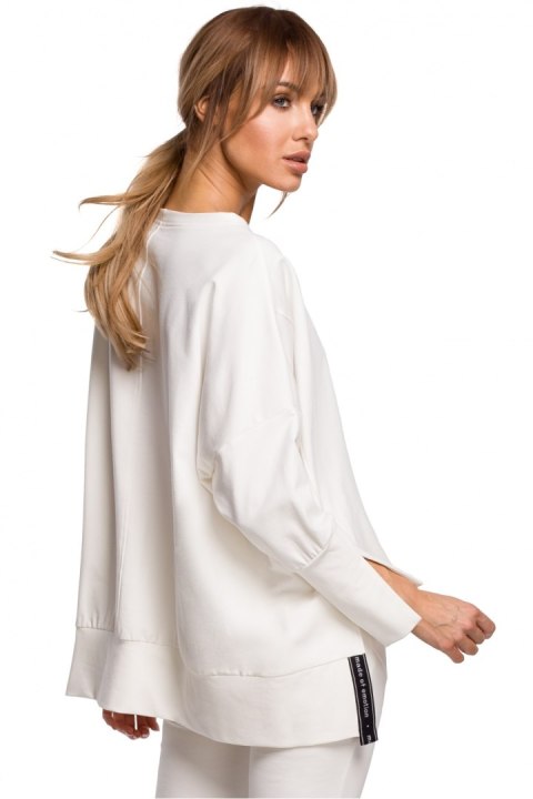 Bluza Damska Model MOE491 Ecru - Moe Bluza Damska Model MOE491 Ecru - Moe