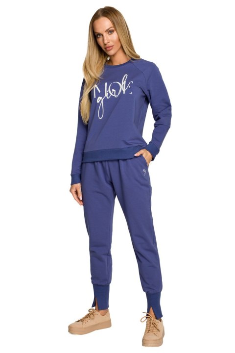 Bluza Damska Model MOE693 Indygo - Moe Bluza Damska Model MOE693 Indygo - Moe