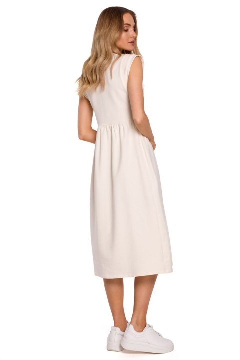 Sukienka Model MOE581 Śmietana - Moe Sukienka Model MOE581 Śmietana - Moe