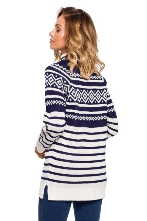 Sweter Damski Model MXS08 Navy - Moe Sweter Damski Model MXS08 Navy - Moe