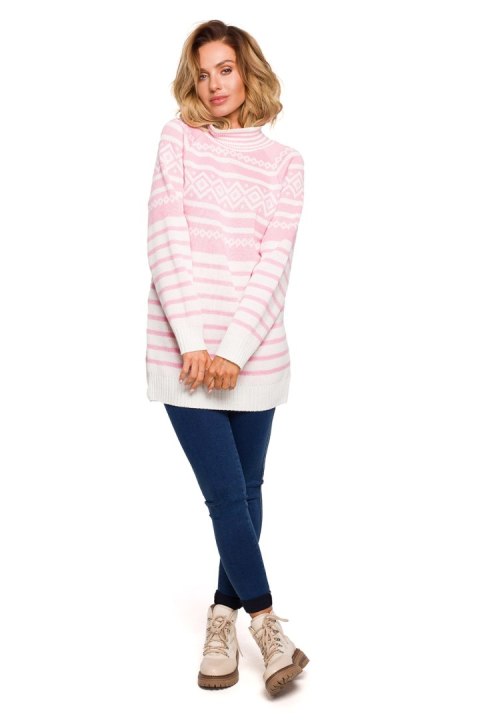 Sweter Damski Model MXS08 Pink - Moe Sweter Damski Model MXS08 Pink - Moe