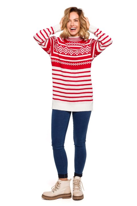 Sweter Damski Model MXS08 Red - Moe Sweter Damski Model MXS08 Red - Moe