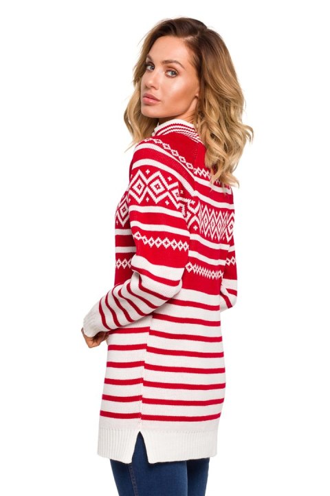 Sweter Damski Model MXS08 Red - Moe Sweter Damski Model MXS08 Red - Moe