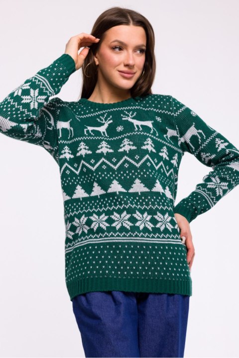 Sweter Damski Model MXS09 Green - Moe Sweter Damski Model MXS09 Green - Moe