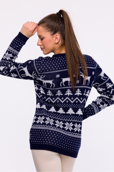 Sweter Damski Model MXS09 Navy - Moe Sweter Damski Model MXS09 Navy - Moe