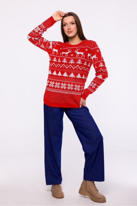 Sweter Damski Model MXS09 Red - Moe Sweter Damski Model MXS09 Red - Moe
