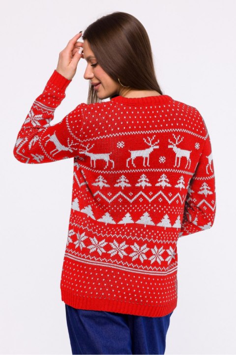 Sweter Damski Model MXS09 Red - Moe Sweter Damski Model MXS09 Red - Moe