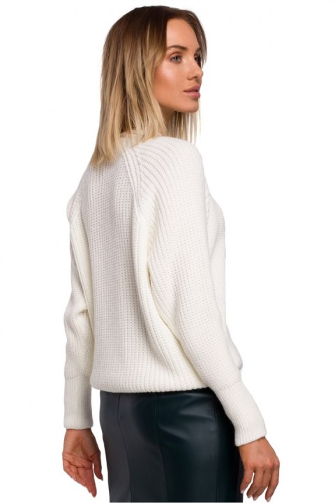 Sweter Damski Model MOE537 Ecru - Moe Sweter Damski Model MOE537 Ecru - Moe