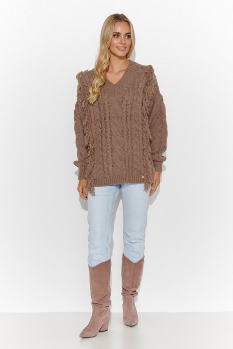 Sweter Damski Model S135 Cappuccino - Makadamia Sweter Damski Model S135 Cappuccino - Makadamia