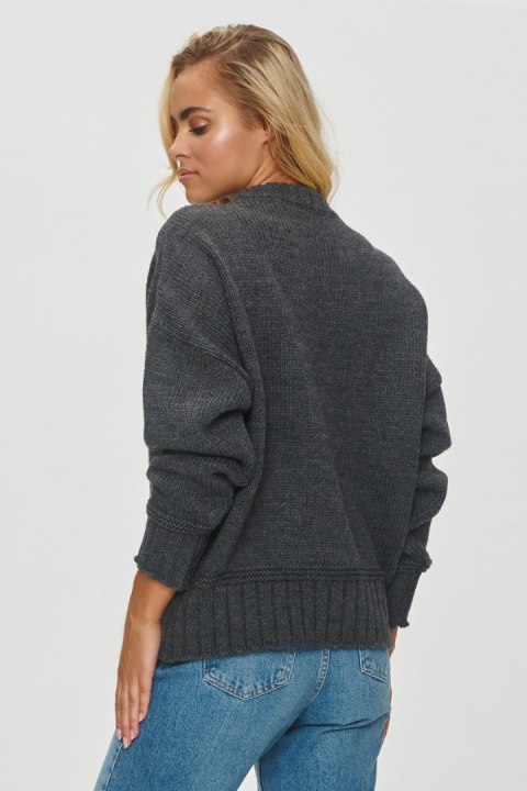 Sweter Damski Model S151 Grafit Melange - Makadamia Sweter Damski Model S151 Grafit Melange - Makadamia