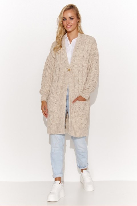 Sweter Kardigan Model S134 Beige Melange - Makadamia Sweter Kardigan Model S134 Beige Melange - Makadamia