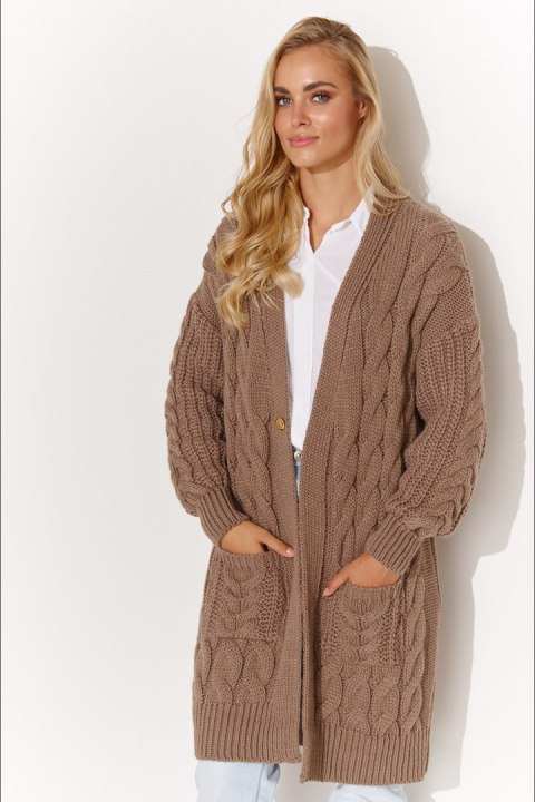 Sweter Kardigan Model S134 Cappuccino - Makadamia Sweter Kardigan Model S134 Cappuccino - Makadamia