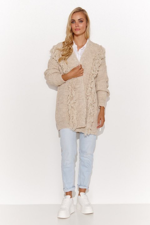 Sweter Kardigan Model S142 Beige Melange - Makadamia Sweter Kardigan Model S142 Beige Melange - Makadamia