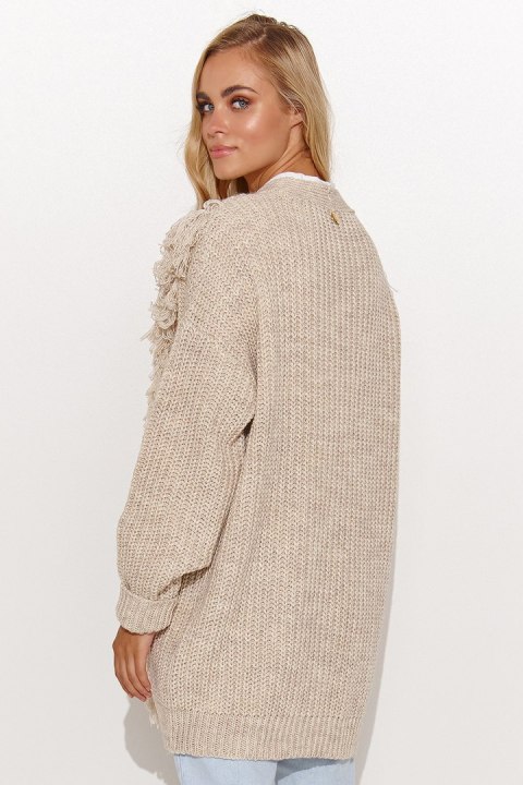 Sweter Kardigan Model S142 Beige Melange - Makadamia Sweter Kardigan Model S142 Beige Melange - Makadamia