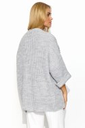 Sweter Kardigan Model S145 Grey Melange - Makadamia