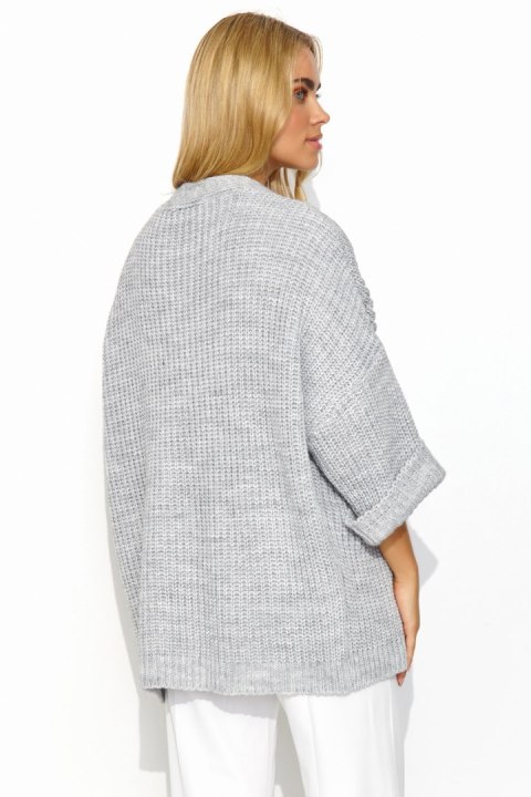 Sweter Kardigan Model S145 Grey Melange - Makadamia Sweter Kardigan Model S145 Grey Melange - Makadamia