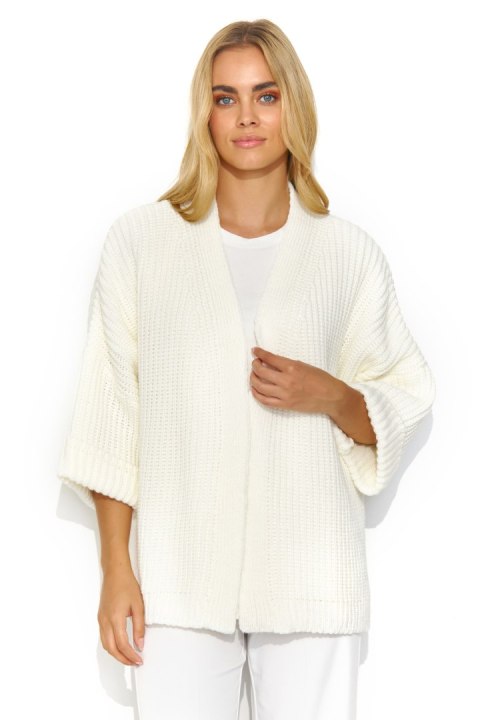 Sweter Kardigan Model S145 Śmietana - Makadamia Sweter Kardigan Model S145 Śmietana - Makadamia