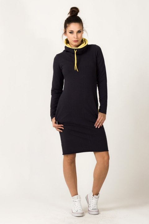 Sukienka Model Kaja 11 Navy/Yellow - Tessita Sukienka Model Kaja 11 Navy/Yellow - Tessita